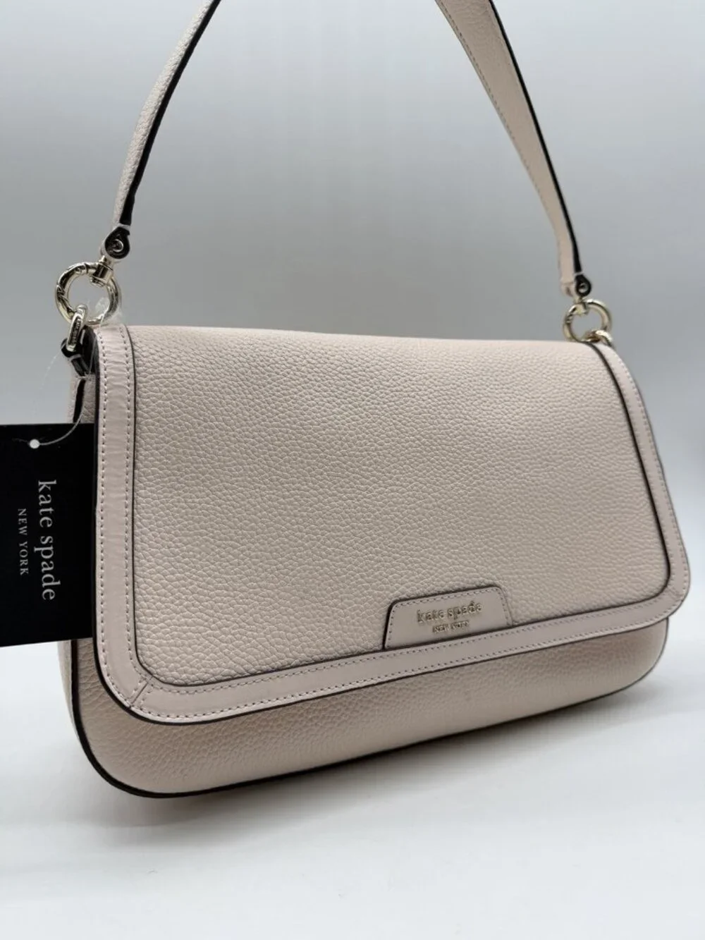 KATE SPADE NY Hudson pebbled leather women's shoulder crossbody + Dust bag Peach